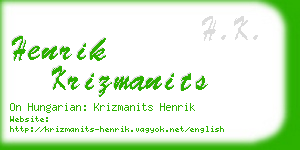 henrik krizmanits business card